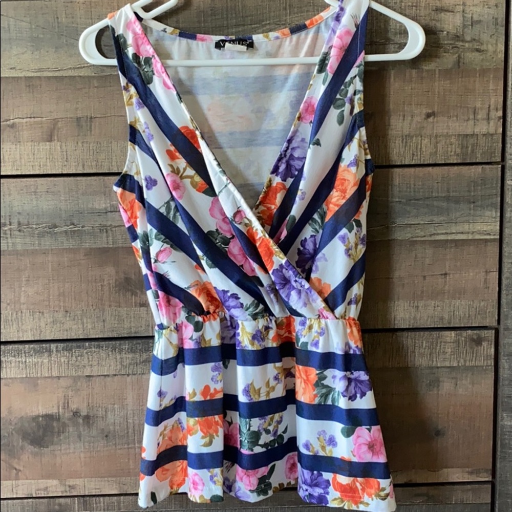 VENUS plunge peplum, sleeveless top